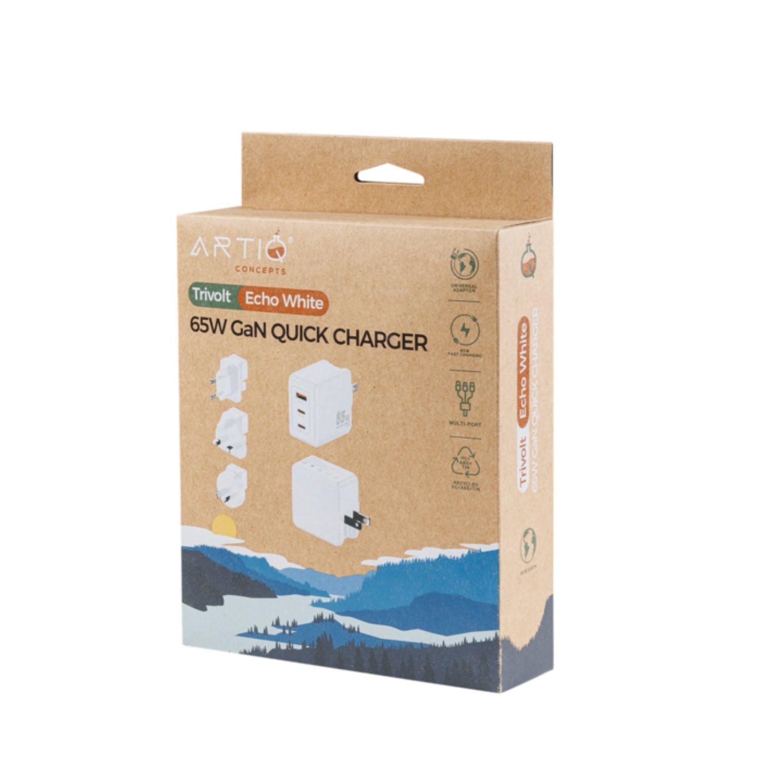 Trivolt-Echo White Adapter AC100-240V-50/60Hz 1.6A Max