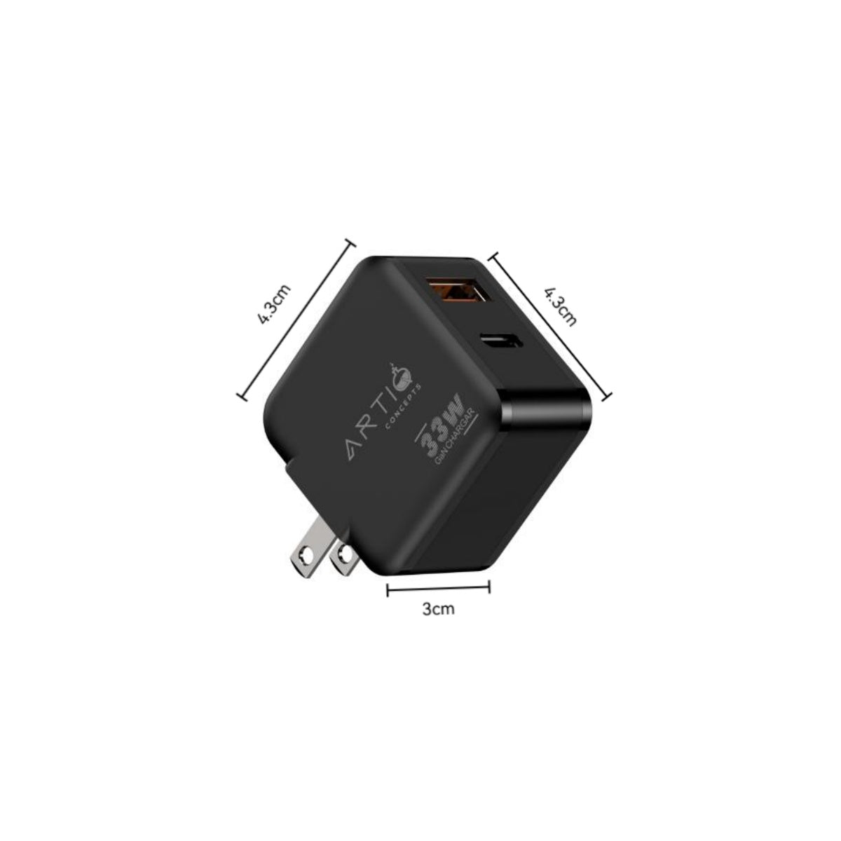 Trivolt-Midnight Black Adapter AC100-240V 50/60Hz, 0.8A Max